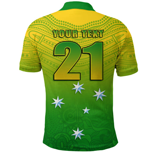 (Custom Personalised) Cricket Australia Indigenous Aboriginal Polo Shirt Boomerang Dot Painting Style LT9