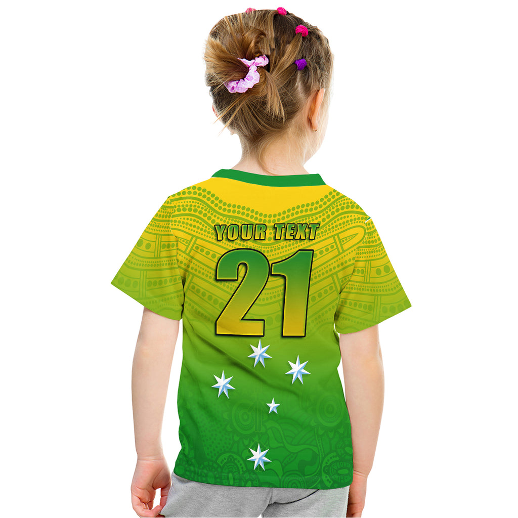 (Custom Personalised) Cricket Australia Indigenous Aboriginal T shirt Boomerang Dot Painting Style LT9