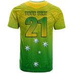 (Custom Personalised) Cricket Australia Indigenous Aboriginal T shirt Boomerang Dot Painting Style LT9