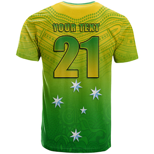 (Custom Personalised) Cricket Australia Indigenous Aboriginal T shirt Boomerang Dot Painting Style LT9