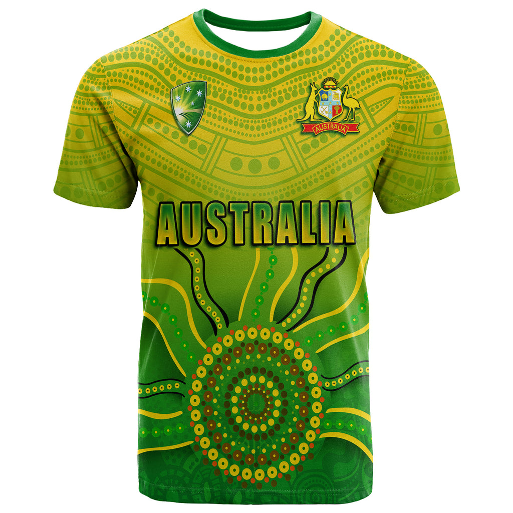 (Custom Personalised) Cricket Australia Indigenous Aboriginal T shirt Boomerang Dot Painting Style LT9