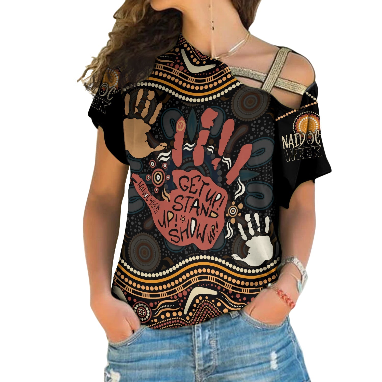 personalised-naidoc-week-2022-cross-shoulder-shirt-aboriginal-art-hand-stencils