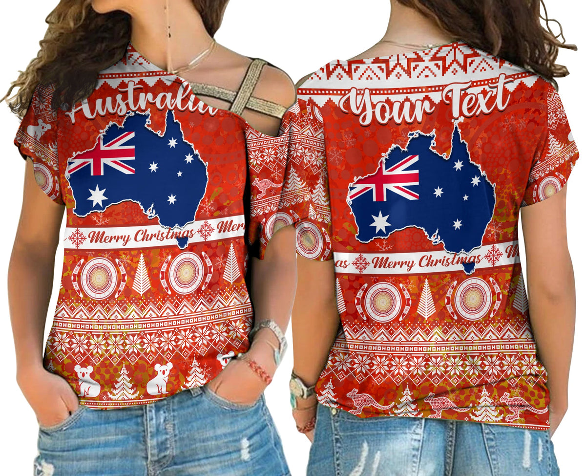 custom-personalised-australia-cross-shoulder-shirt-australian-map-aboriginal-painting-merry-christmas