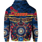 Adelaide Crows ANZAC Zip Up And Pullover Hoodie Indigenous Vibes - Navy Blue LT8