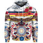 Adelaide Crows ANZAC Zip Up And Pullover Hoodie Indigenous Vibes - White LT8