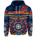 (Custom Personalised) Adelaide Crows ANZAC Zip Up And Pullover Hoodie Indigenous Vibes - Navy Blue LT8