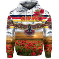 Adelaide Crows ANZAC Zip Up And Pullover Hoodie Poppy Vibes - White LT8