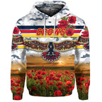 Adelaide Crows ANZAC Zip Up And Pullover Hoodie Poppy Vibes - White LT8