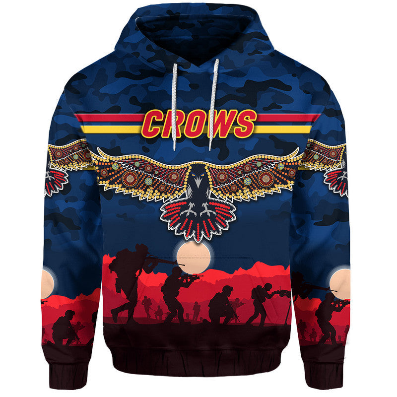 Adelaide Crows ANZAC Zip Up And Pullover Hoodie Simple Style - Navy Blue LT8