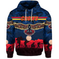 Adelaide Crows ANZAC Zip Up And Pullover Hoodie Simple Style - Navy Blue LT8