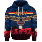 Adelaide Crows ANZAC Zip Up And Pullover Hoodie Simple Style - Navy Blue LT8