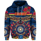 Adelaide Crows ANZAC Zip Up And Pullover Hoodie Indigenous Vibes - Navy Blue LT8