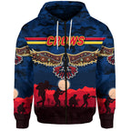 Adelaide Crows ANZAC Zip Up And Pullover Hoodie Simple Style - Navy Blue LT8