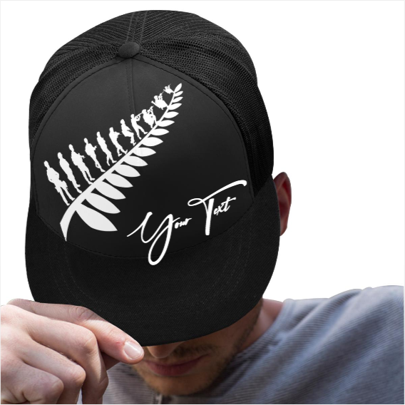 Custom - Lest We Forget Silver Fern Anzac Trucker Hat Personal Signature - Black - Vibe Hoodie