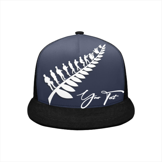 Custom - Lest We Forget Silver Fern Anzac Trucker Hat Personal Signature - Navy - Vibe Hoodie