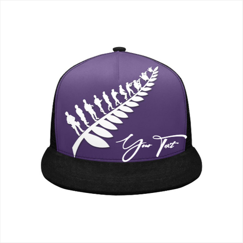 Custom - Lest We Forget Silver Fern Anzac Trucker Hat Personal Signature - Purple - Vibe Hoodie