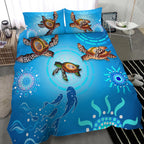 australian-aboriginal-bedding-set-happy-turtle-family-version-blue