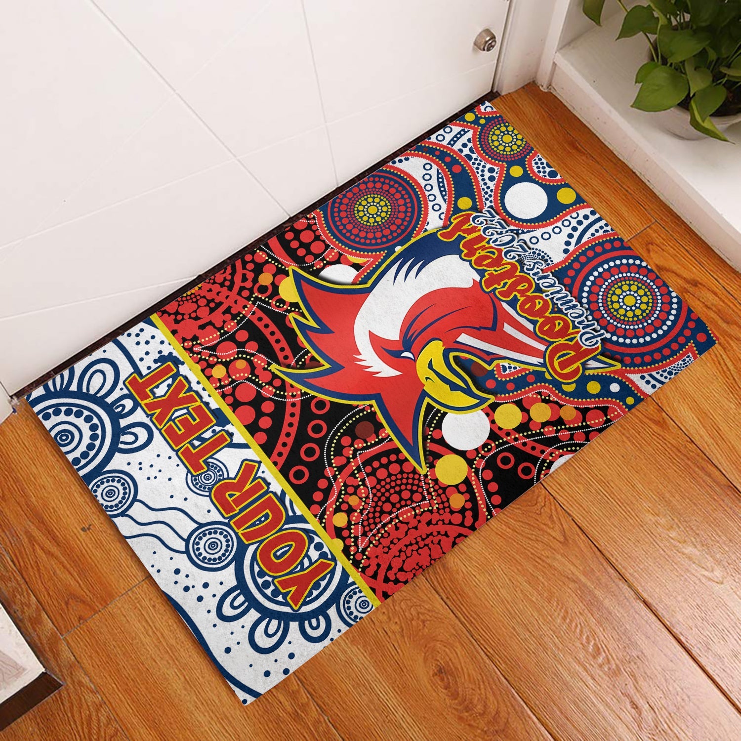 custom-personalised-roosters-rugby-door-mat-easts-1908-aboriginal-artsy-premiers-ver02