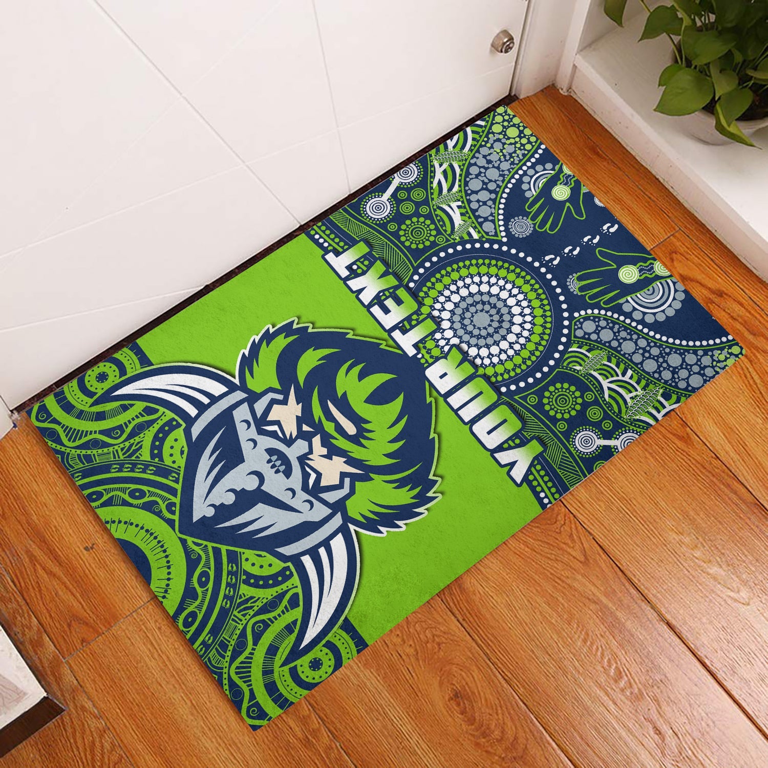 custom-personalised-raiders-rugby-door-mat-aboriginal-pattern