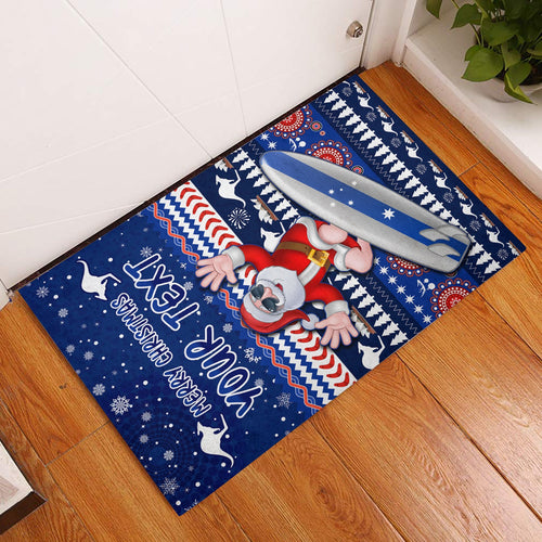 custom-personalised-australia-christmas-door-mat-aussie-aboriginal-santa-claus-is-surfing-with-kangaroo