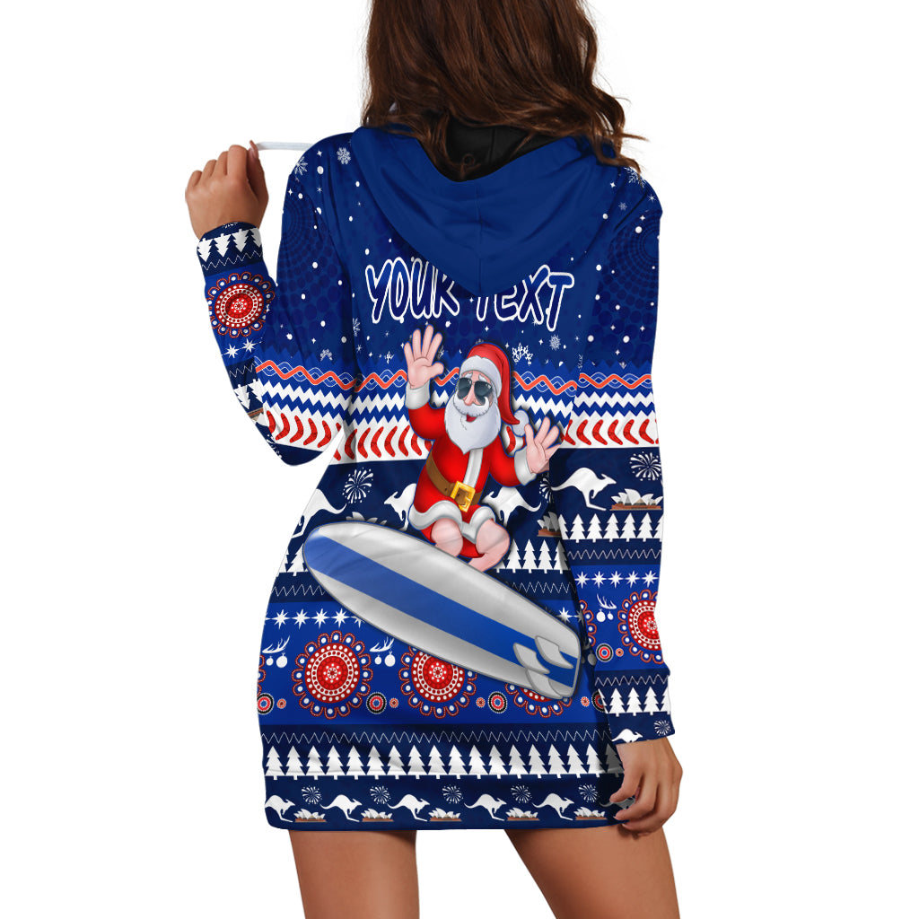 custom-personalised-australia-christmas-hoodie-dress-aussie-aboriginal-santa-claus-is-surfing-with-kangaroo