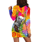 custom-personalised-australia-koala-aboriginal-hoodie-dress-rainbow-tie-dye-merry-christmas