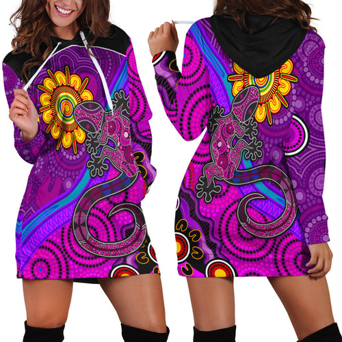 australia-lizard-and-sun-hoodie-dress-aboriginal-art-purple