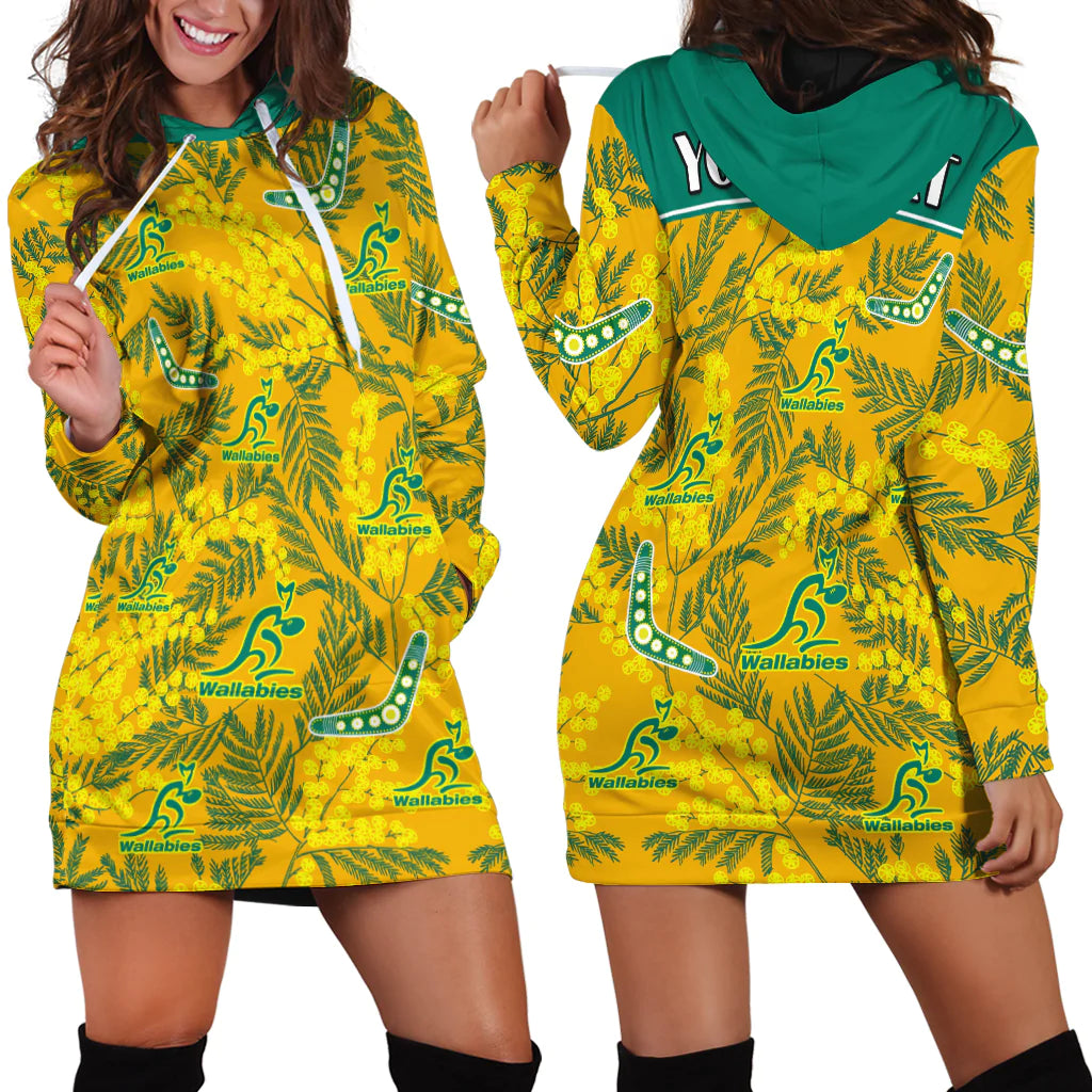 custom-personalised-wallabies-rugby-hoodie-dress-golden-wattle-aboriginal-boomerang-style-hawaii