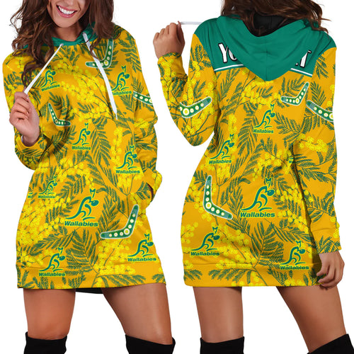 custom-personalised-wallabies-rugby-hoodie-dress-golden-wattle-aboriginal-boomerang-style-hawaii