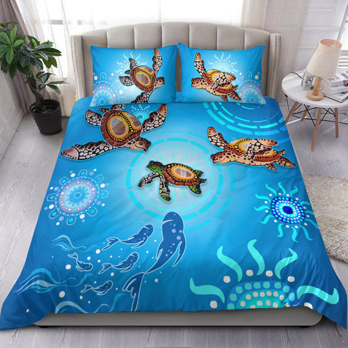 australian-aboriginal-bedding-set-happy-turtle-family-version-blue