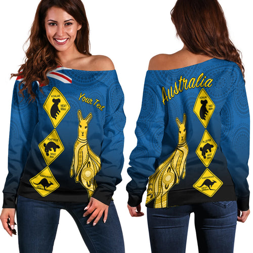custom-personalised-australia-kangaroo-off-shoulder-sweater-road-signs-aussie-aboriginal