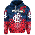 Melbourne Demons ANZAC Zip Up And Pullover Hoodie Indigenous Vibes LT8
