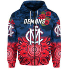 Melbourne Demons ANZAC Zip Up And Pullover Hoodie Indigenous Vibes LT8