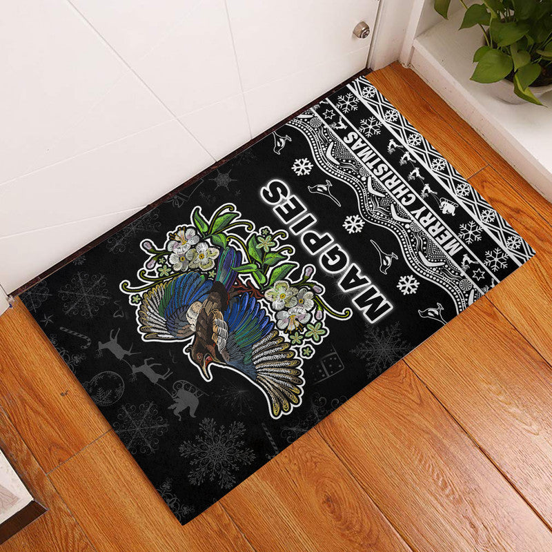 collingwood-pies-unique-winter-season-door-mat-magpies-merry-christmas-no1