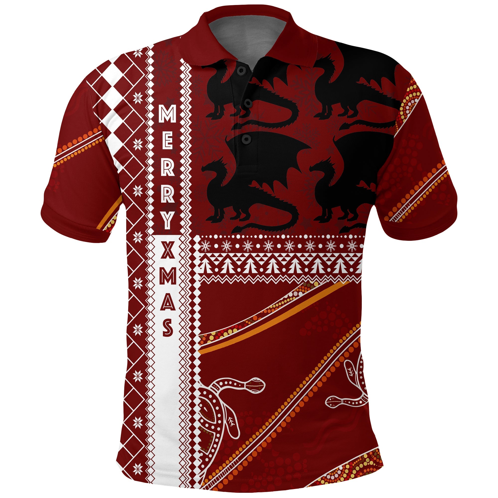 illawarra-dragons-aboriginal-christmas-with-geometrical-pattern-polo-shirt