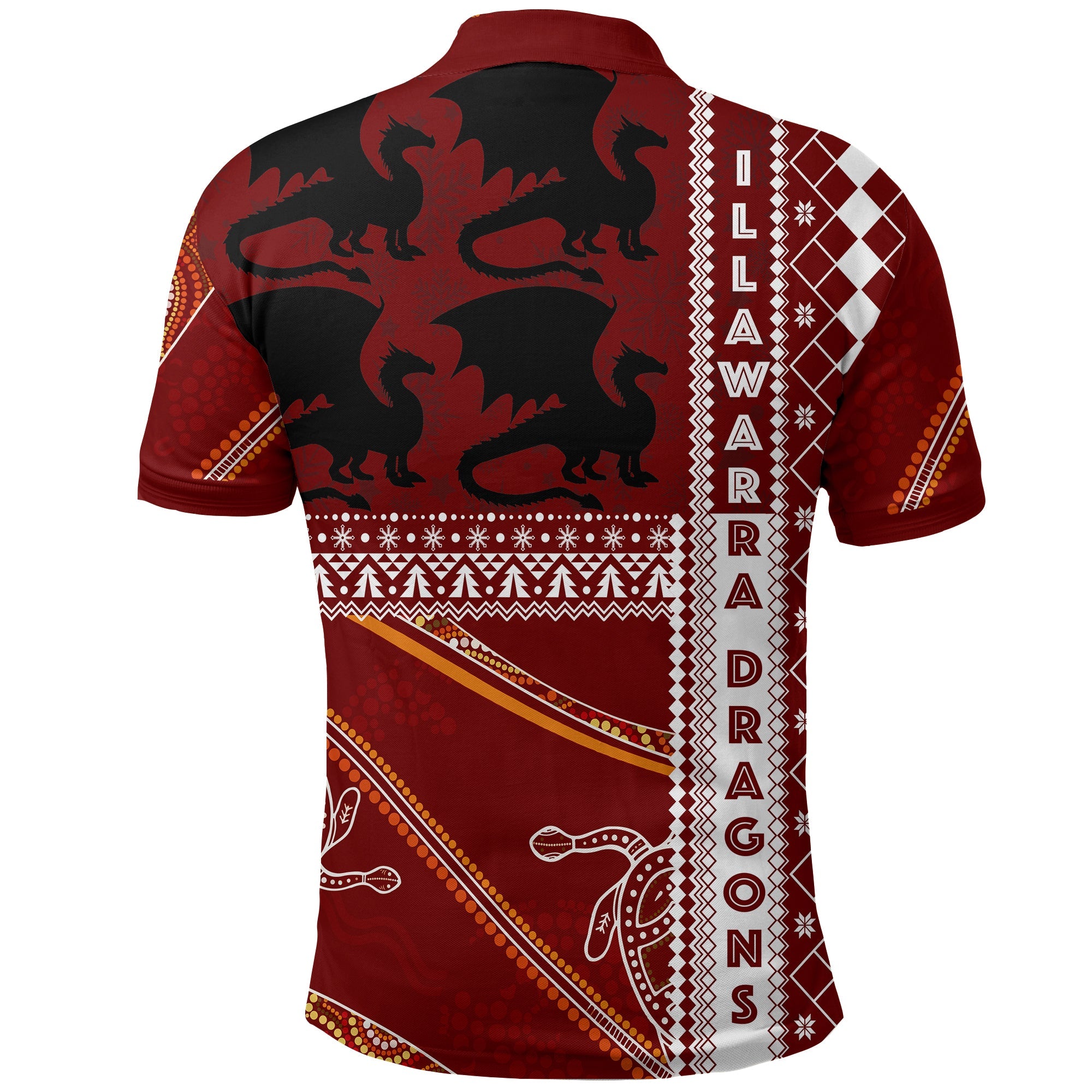 illawarra-dragons-aboriginal-christmas-with-geometrical-pattern-polo-shirt
