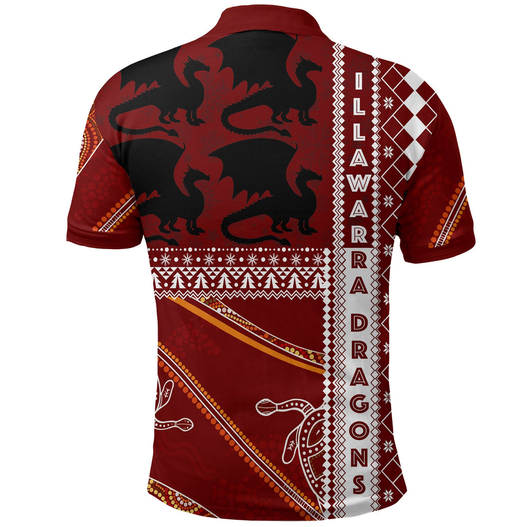 illawarra-dragons-aboriginal-christmas-with-geometrical-pattern-polo-shirt