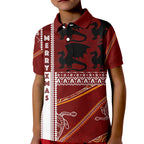 illawarra-dragons-aboriginal-christmas-with-geometrical-pattern-kid-polo-shirt