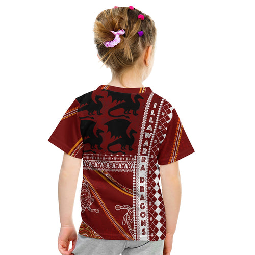 illawarra-dragons-aboriginal-christmas-with-geometrical-pattern-kid-t-shirt