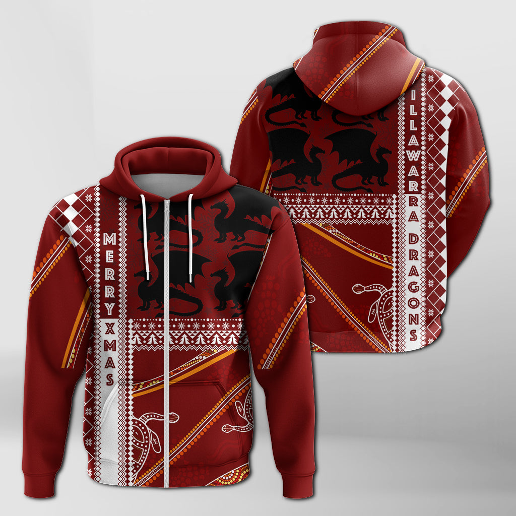 illawarra-dragons-aboriginal-christmas-with-geometrical-pattern-zip-hoodie