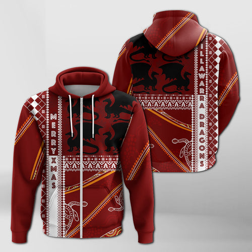 illawarra-dragons-aboriginal-christmas-with-geometrical-pattern-zip-hoodie