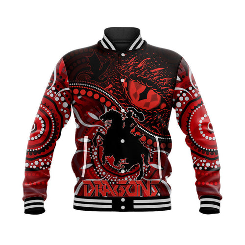 St. George Illawarra Dragons Baseball Jacket Dragons Aboriginal Dreamtime Style LT9