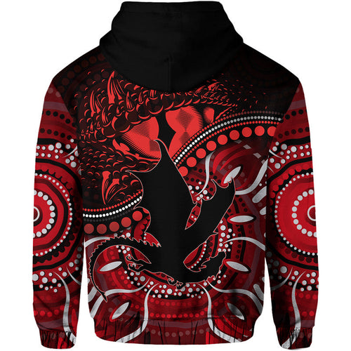 St. George Illawarra Dragons Zip Up And Pullover Hoodie Dragons Aboriginal Dreamtime Style LT9