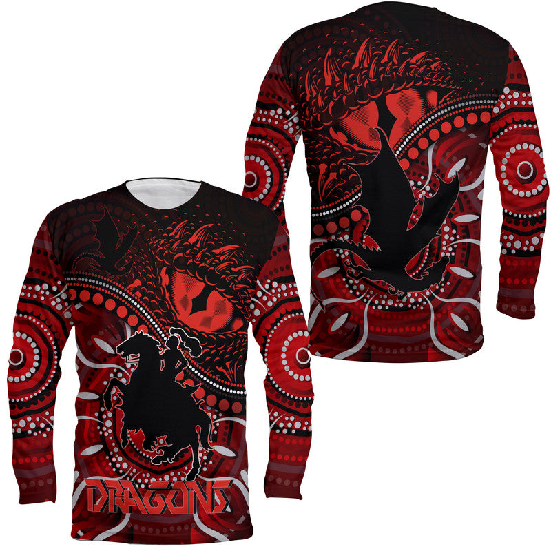 St. George Illawarra Dragons Long Sleeve Shirt Dragons Aboriginal Dreamtime Style LT9
