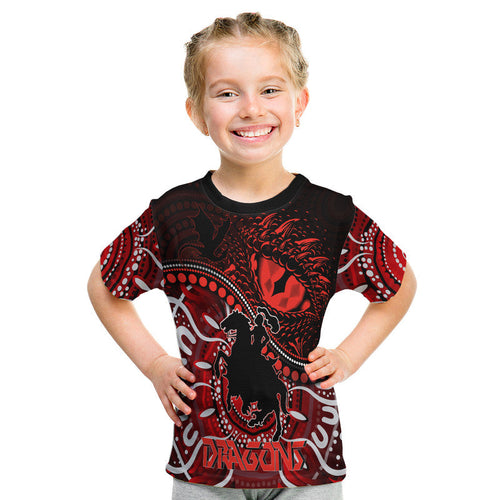 St. George Illawarra Dragons T Shirt Dragons Aboriginal Dreamtime Style LT9