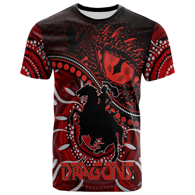 St. George Illawarra Dragons T Shirt Dragons Aboriginal Dreamtime Style LT9