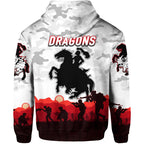 St. George Illawarra Dragons ANZAC 2022 Zip Up And Pullover Hoodie Simple Style - White LT8