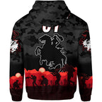 (Custom Personalised) St. George Illawarra Dragons ANZAC 2022 Zip Up And Pullover Hoodie Simple Style - Black LT8
