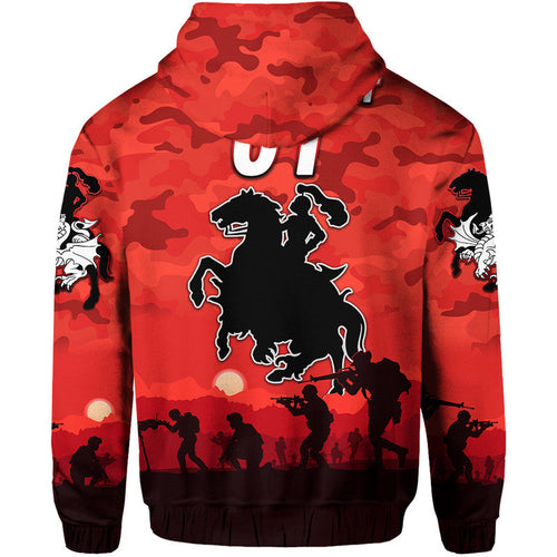 (Custom Personalised) St. George Illawarra Dragons ANZAC 2022 Zip Up And Pullover Hoodie Simple Style - Red LT8