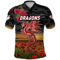 custom-personalised-dragons-anzac-polo-shirt-poppy-flowers-vibes-black